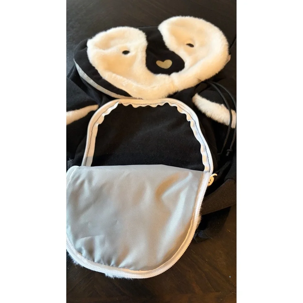 Lands' End Penguin Backpack Kids Small Black Excellent Faux Fur Animal Bag